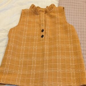 Ann Taylor Mustard Yellow Collar Detail